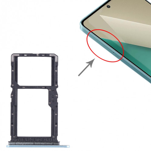 Pour Xiaomi Note 13 Plateau de carte SIM + Plateau de carte SIM / Micro SD (Bleu) SH386L616-04