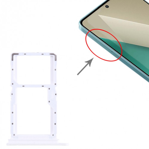 Pour Xiaomi Note 13 Plateau de carte SIM + Plateau de carte SIM / Micro SD (Blanc) SH386W674-04