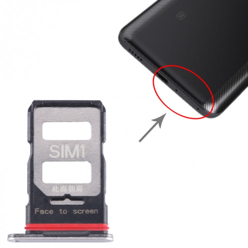 Pour Xiaomi Poco F5 Pro Plateau de carte SIM + Plateau de carte SIM (Argent) SH394S137-04