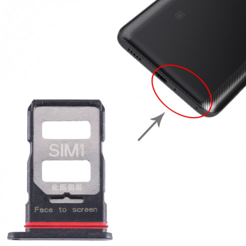 Pour Xiaomi Redmi K60 Pro Plateau de carte SIM + Plateau de carte SIM (Noir) SH395B27-04
