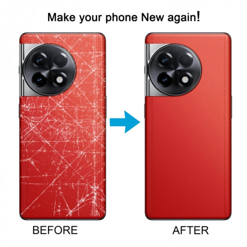 Pour OnePlus 11R CPH2487 Couverture arrière en cuir de batterie (rouge) SH97RL1871-07