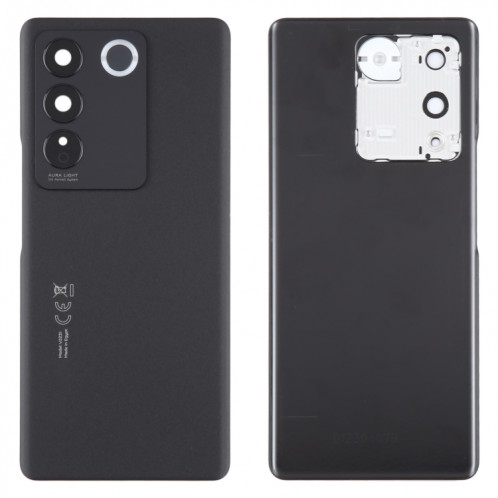 Pour Vivo V27 Couvercle arrière de la batterie d'origine avec couvercle d'objectif d'appareil photo (noir) SH80BL194-07