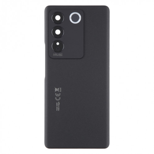Pour Vivo V27 Couvercle arrière de la batterie d'origine avec couvercle d'objectif d'appareil photo (noir) SH80BL194-07