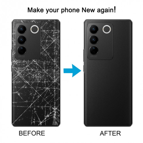 Pour Vivo V27 Pro Couvercle arrière de la batterie d'origine avec couvercle d'objectif d'appareil photo (noir) SH94BL112-07