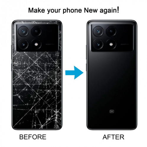 Pour Xiaomi Poco X6 Couvercle arrière de la batterie d'origine (noir) SH71BL607-07