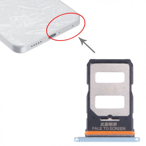 Pour Xiaomi Redmi Note 13 Pro 5G Plateau de carte SIM + Plateau de carte SIM (Bleu) SH681L361-04