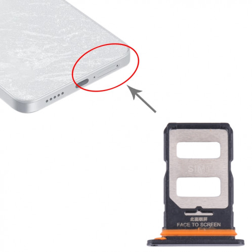 Pour Xiaomi Redmi Note 13 Pro+ Plateau pour carte SIM + Plateau pour carte SIM (Noir) SH682B1217-04