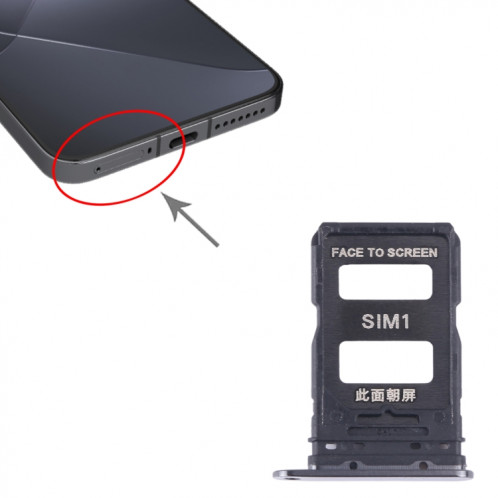 Pour Xiaomi 14 Plateau de carte SIM + Plateau de carte SIM (Noir) SH683B1909-04