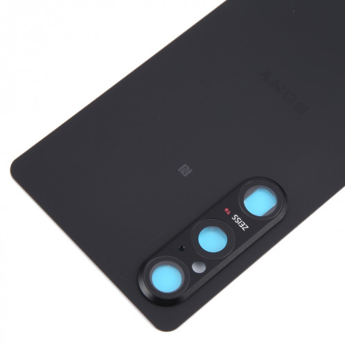 Pour Sony Xperia 1 V Couvercle arrière de la batterie d'origine avec couvercle d'objectif d'appareil photo (noir) SH11BL524-07