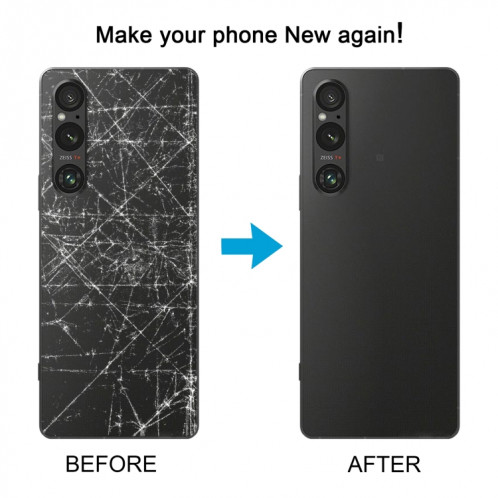 Pour Sony Xperia 1 V Couvercle arrière de la batterie d'origine avec couvercle d'objectif d'appareil photo (noir) SH11BL524-07