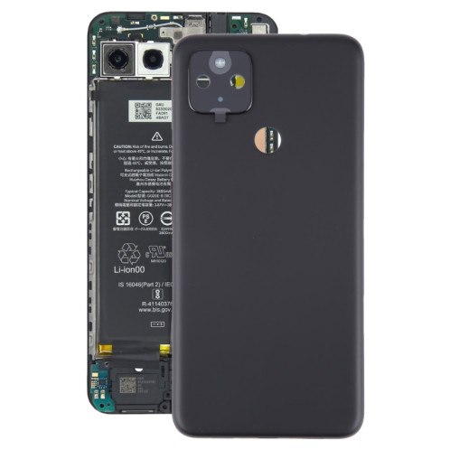 Pour Google Pixel 4A 5G Couvercle arrière de la batterie avec couvercle d'objectif d'appareil photo (noir) SH72BL1764-07