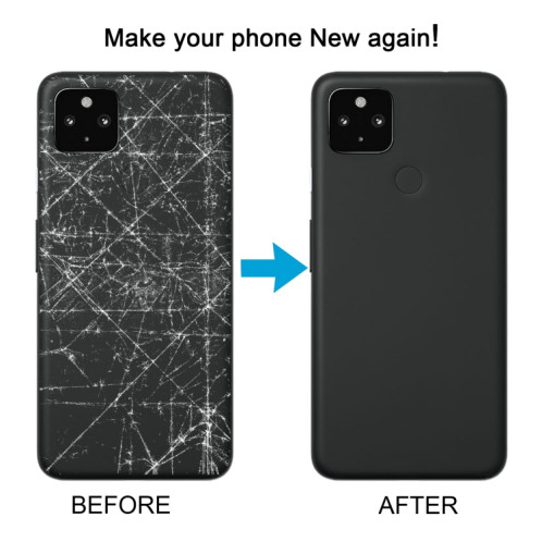 Pour Google Pixel 4A 5G Couvercle arrière de la batterie avec couvercle d'objectif d'appareil photo (noir) SH72BL1764-07