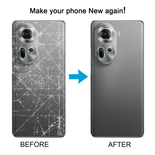 Pour OPPO Reno11 Global couvercle arrière de batterie d'origine avec couvercle d'objectif d'appareil photo (noir) SH86BL368-07