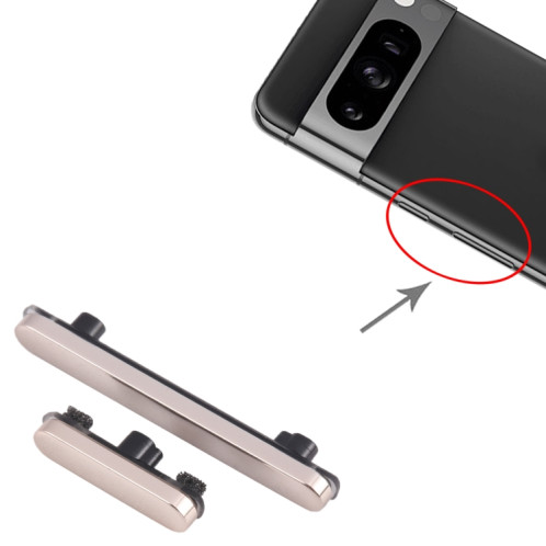 Pour Google Pixel 8 Pro Bouton d'alimentation + Bouton de contrôle du volume (Or) SH822J574-04