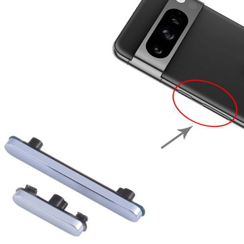 Pour Google Pixel 8 Pro Bouton d'alimentation + Bouton de contrôle du volume (Bleu) SH822L1868-04