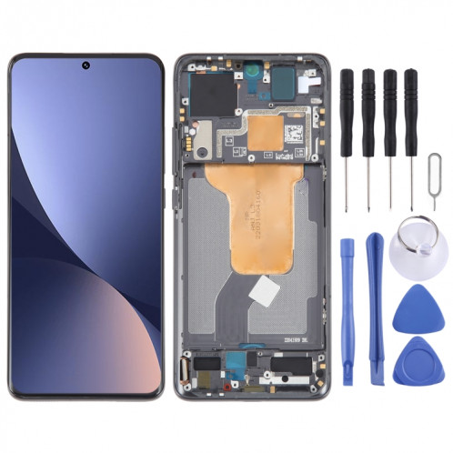 Pour Xiaomi 12S Matériau AMOLED d'origine Écran LCD Numériseur Assemblage complet avec cadre (Noir) SH830B1371-07