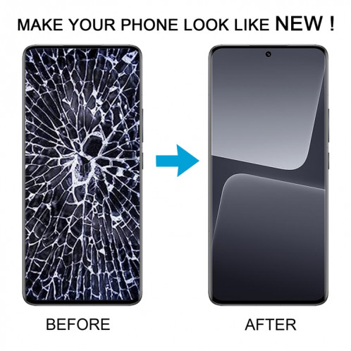 Pour Xiaomi 13 Pro Matériau AMOLED d'origine Écran LCD Numériseur Assemblage complet avec cadre (Noir) SH838B697-07