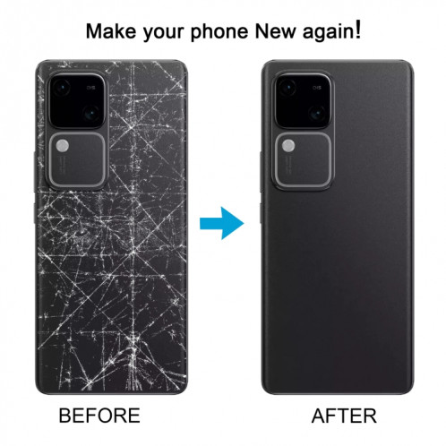 Pour Vivo V30 Couvercle arrière de la batterie d'origine avec couvercle d'objectif d'appareil photo (noir) SH35BL628-07