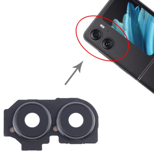 Pour OPPO Find N2 Flip Couvercle d'objectif de caméra d'origine (noir) SH936B1621-04