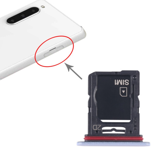 Pour Sony Xperia 10 V Tiroir pour carte SIM d'origine + Tiroir pour carte SIM / Micro SD (Bleu) SH943L1243-04