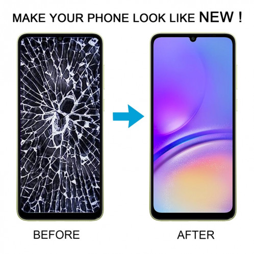 Pour Samsung Galaxy A05 SM-A055F Écran LCD d'origine numériseur complet avec cadre (noir) SH959B1370-07