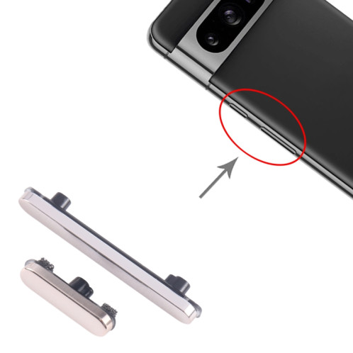 Pour Google Pixel 8 Pro Bouton d'alimentation et bouton de contrôle du volume d'origine (Or) SH981J1407-04