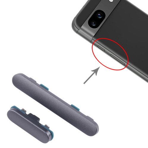 Pour Google Pixel 8A Bouton d'alimentation et bouton de contrôle du volume d'origine (noir) SH982B1631-04