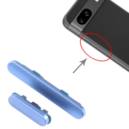 Pour Google Pixel 8A Bouton d'alimentation et bouton de contrôle du volume d'origine (bleu) SH982L897-04