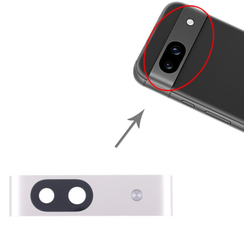Pour Google Pixel 8a Cache d'objectif d'appareil photo d'origine (argent) SH983S157-04