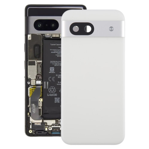 Pour Google Pixel 8a Cache arrière de batterie d'origine avec cache d'objectif d'appareil photo (argent) SH84SL1340-07