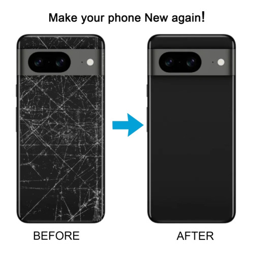 Pour Google Pixel 8a Couvercle arrière de la batterie d'origine avec couvercle de l'objectif de l'appareil photo (bleu) SH84LL1381-07