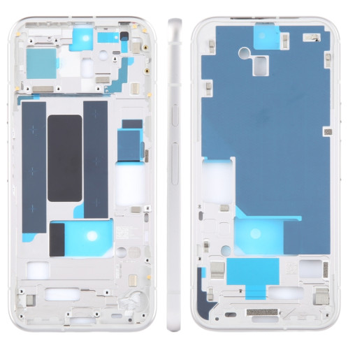 Pour Google Pixel 8a, plaque de cadre central d'origine, avec touches latérales (argent) SH988S1094-06