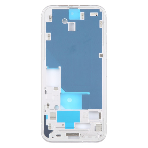 Pour Google Pixel 8a, plaque de cadre central d'origine, avec touches latérales (argent) SH988S1094-06