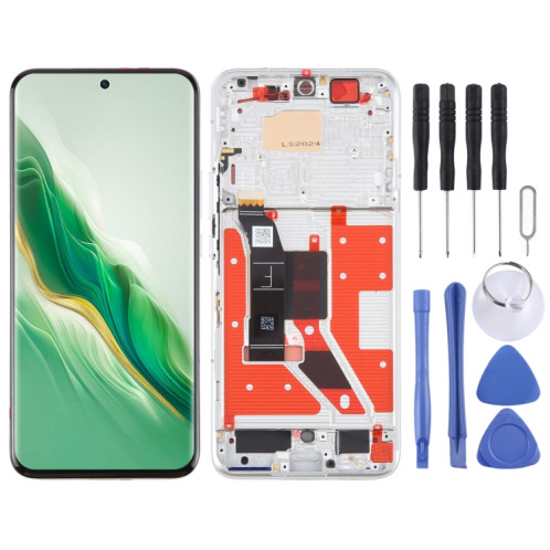 Pour Honor Magic6 Original LCD Screen Digitizer Assemblage complet avec cadre (argent) SH035S1980-07