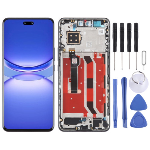 Pour Huawei Nova 12 Pro Écran LCD d'origine numériseur assemblage complet avec cadre (noir) SH037B972-07