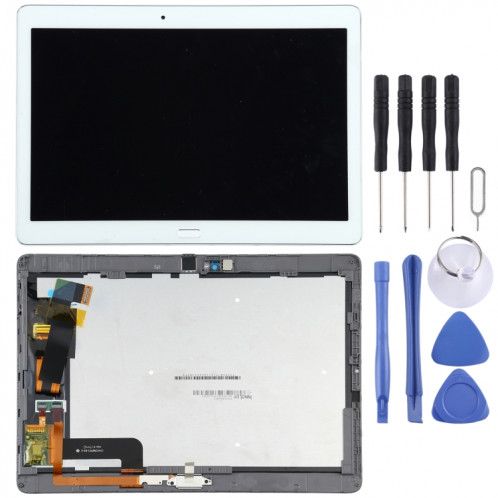 Écran LCD d'origine pour Huawei MediaPad M2 10.0 M2-A01W/M2-A01L numériseur assemblage complet avec cadre (blanc) SH72WL1930-06