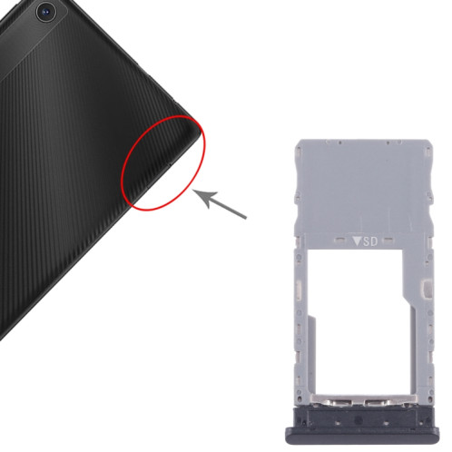 Pour TCL Tab 8 4G plateau de carte Micro SD d'origine (noir) SH235B1076-04