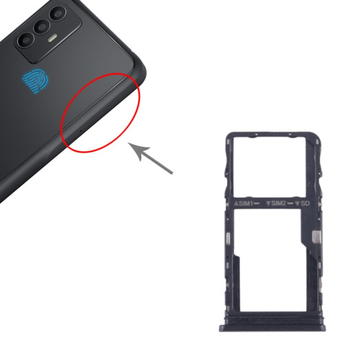 Pour TCL 305 plateau de carte SIM + SIM/Micro SD d'origine (noir) SH236B1440-04