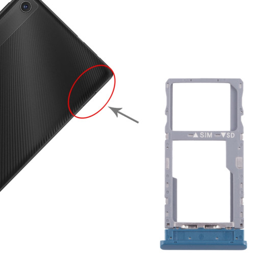 Pour TCL Tab 8 4G Plateau de carte SIM d'origine + Plateau de carte Micro SD (Vert) SH243G810-04