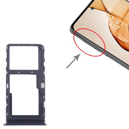 Pour TCL 20s plateau de carte SIM d'origine + plateau de carte Micro SD (bleu) SH254L1039-04