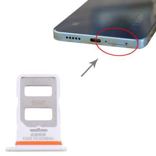Pour Xiaomi Poco X6 5G Plateau de carte SIM d'origine + Plateau de carte SIM (Blanc) SH255W68-04