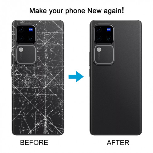 Pour vivo V30 Pro Cache arrière de la batterie avec cache de l'objectif de l'appareil photo (noir) SH60BL1940-07