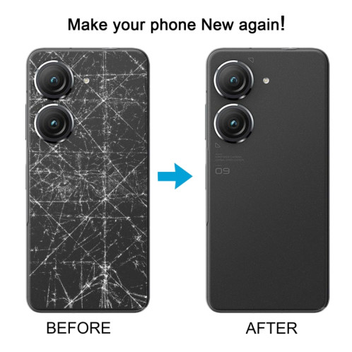 Pour Asus Zenfone 9 AI2202 Cache arrière de batterie d'origine avec cache d'objectif d'appareil photo (rouge) SH62RL885-07