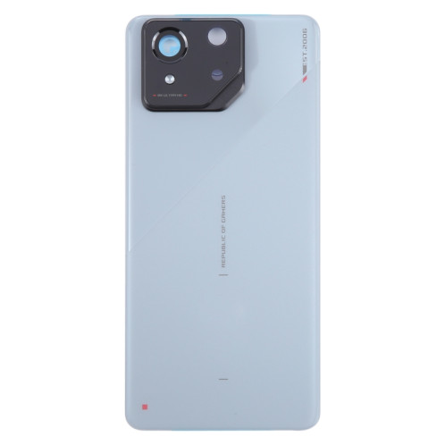 Pour Asus ROG Phone 8 AI2401 Couvercle arrière de batterie en verre d'origine avec couvercle d'objectif d'appareil photo (gris) SH64HL220-07