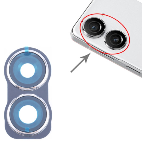 Pour Asus Zenfone 10 AI2302 Cadre de caméra arrière d'origine (argent) SH295S541-04