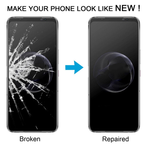 Pour Asus ROG Phone 7 Ultimate AI2205 Écran avant Lentille extérieure en verre avec adhésif optiquement transparent OCA SH83011492-07