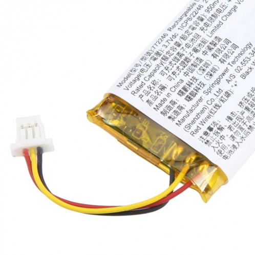 Batterie pour haut-parleur d'écouteurs Bluetooth 950mAh 772246 pour SONY SH8349160-04