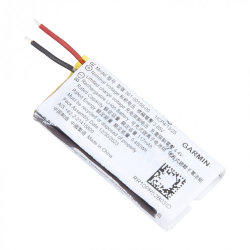 Batterie de remplacement 117 mAh 361-00156-00 pour Garmin SH835216-04