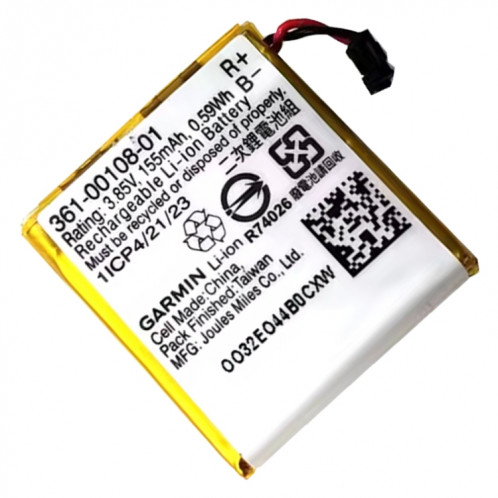 Batterie de remplacement 155 mAh 361-00108-01 pour Garmin Vivoactive 3 / Vivoactive 3 Music SH8357380-03