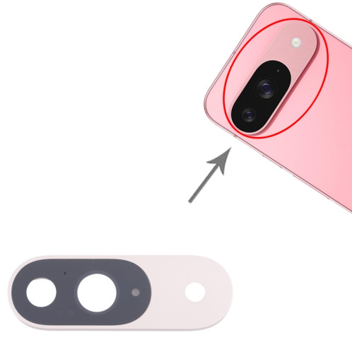 Pour Google Pixel 9 Cache objectif d'appareil photo d'origine (argent) SH444S1163-04